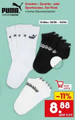 Netto Marken-Discount PUMA Sneaker-, Quarter- oder Sportsocken Angebot