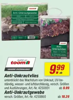toom Baumarkt Anti-Unkrautvlies o Anti-Unkrautgewebe Angebot