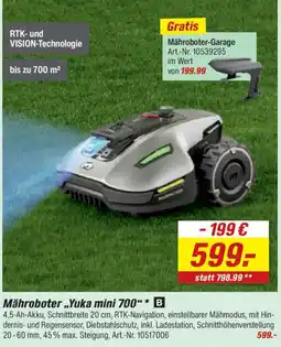 toom Baumarkt Mähroboter ,,Yuka mini 700" Angebot