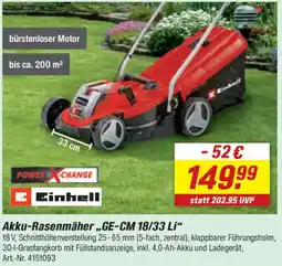 toom Baumarkt Einhell Akku-Rasenmäher ,,GE-CM 18/33 Li" Angebot