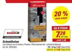 toom Baumarkt Schnellbeton Angebot