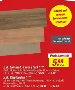 toom Baumarkt z. B. Laminat, 6 mm stark Angebot