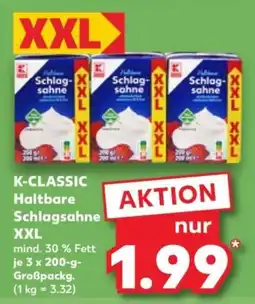 Kaufland K-CLASSIC Haltbare Schlagsahne XXL Angebot