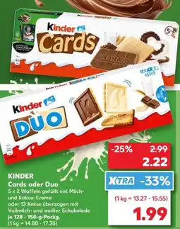 Kaufland Kinder cards oder duo Angebot