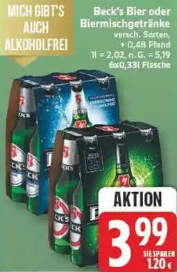 Marktkauf Beck's Bier oder Biermischgetränke Angebot