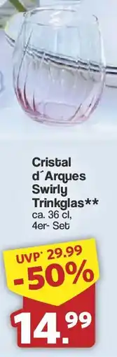 Famila Nord West Cristal d'Arques Swirly Trinkglas Angebot