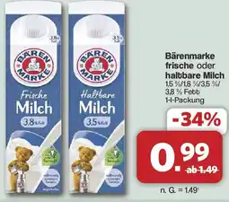 Famila Nord West Bärenmarke frische oder haltbare Milch Angebot