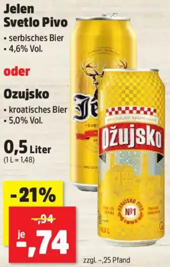Thomas Philipps Jelen Svetlo Pivo oder Ozujsko Angebot