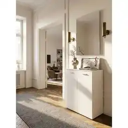 Netto Marken-Discount Kommode – Weiß, 71x104x35cm, 2 Türen, matt, für Flur Angebot