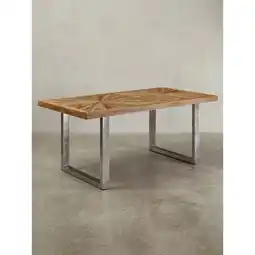 Netto Marken-Discount Esstisch Mango Massivholz Metallgestell Industrial, Braun 100x200x76 cm Angebot