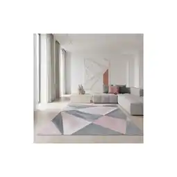 Netto Marken-Discount Teppich Kurzflor ANDALO in Rosa, geometrisch, aus Polypropylen, 80 x 250 cm Angebot