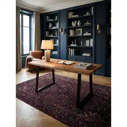 Netto Marken-Discount Schreibtisch Massivholz Baumkante Trapezgestell, Akazie 180x90x76 cm Angebot