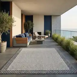Netto Marken-Discount Teppich Outdoor LIRIA in Creme, mit Bordüre, aus Polypropylen, 80 x 150 cm Angebot