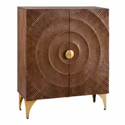 Netto Marken-Discount riess-ambiente Highboard GOLDEN SUNSET - 120cm braun, gold handgearbeitet Mangoholz Angebot