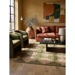 Netto Marken-Discount Jute-Teppich Rauten Olivegrün 160 x 230 cm - BAIN Kadima Design Angebot