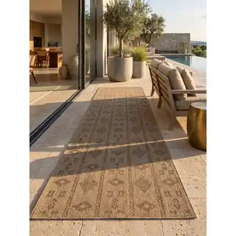 Netto Marken-Discount Teppich Outdoor KASBERG in Schwarz, im Vintage-Stil, 80 x 150 cm Angebot
