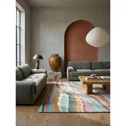 Netto Marken-Discount Wollteppich abstrakt Grün-Bunt 120 x 170 cm - DERWENT Kadima Design Angebot