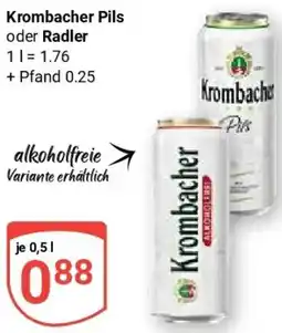 Globus Krombacher Pils oder Radler Angebot