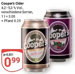 Globus Cooper's Cider Angebot