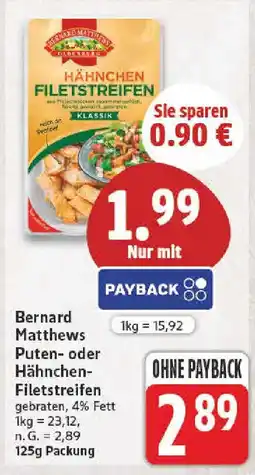 NP Discount Bernard Matthews Puten oder Hähnchen-Filetstreifen Angebot