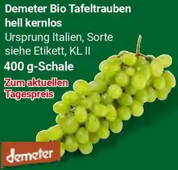 Globus Demeter Bio Tafeltrauben hell kernlos Angebot