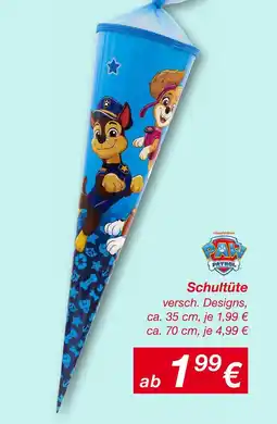 KiK Paw patrol schultüte ca. 35 cm Angebot