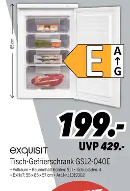 MEDIMAX Exquisit tisch-gefrierschrank gs12-040e Angebot