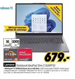 MEDIMAX Notebook ideapad slim 3 16arp10 Angebot