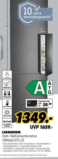 MEDIMAX Liebherr kühl-/gefrierkombination cbnbda 572i-22 Angebot