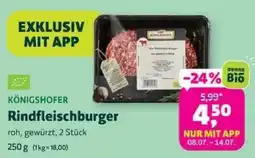 Denns BioMarkt KÖNIGSHOFER Rindfleischburger Angebot