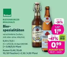 Denns BioMarkt RIEDENBURGER BRAUHAUS Bierspezialitäten Angebot