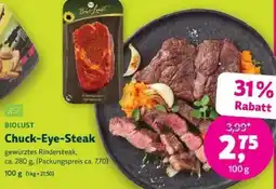 Denns BioMarkt BIOLUST Chuck-Eye-Steak Angebot