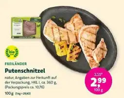 Denns BioMarkt FREILÄNDER Putenschnitzel Angebot