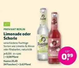 Denns BioMarkt PROVIANANT BERLIN Limonade oder Schorle Angebot