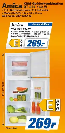 expert Techno Land Amica Kühl-Gefrierkombination DT 374 160 W Angebot