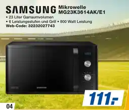 expert Techno Land SAMSUNG Mikrowelle MG23K3614AK/E1 Angebot