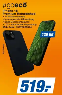 expert Techno Land #goeco iPhone 15 Premium Refurbished Angebot