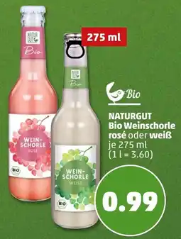 PENNY Naturgut bio weinschorle rosé oder weiß Angebot