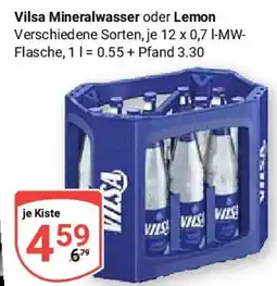 Globus Vilsa Mineralwasser oder Lemon Angebot