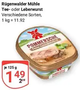 Globus Rügenwalder Mühle Tee oder Leberwurst Angebot