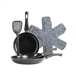 Netto Marken-Discount Mäser Pfannen Set, 7-tlg., Aluminium Ezaki Schwarz Angebot