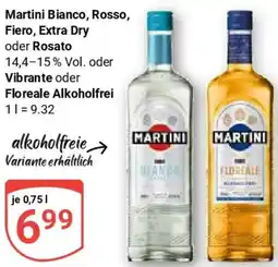 Globus Martini Bianco, Rosso, Fiero, Extra Dry oder Rosato oder Vibrante oder Floreale Alkoholfrei Angebot