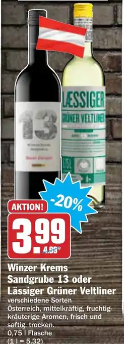 AEZ Winzer Krems Sandgrube 13 oder Lässiger Grüner Veltliner 0,75L Angebot