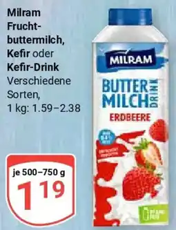 Globus Milram Fruchtbuttermilch, Kefir oder Kefir-Drink Angebot