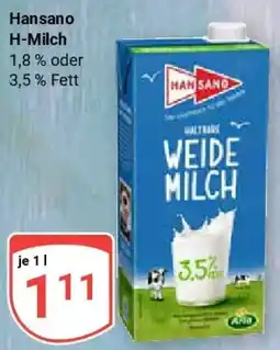 Globus Hansano H-Milch Angebot