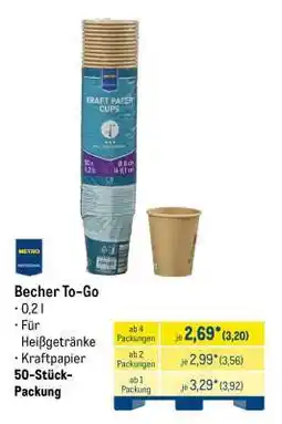 METRO Becher to-go Angebot
