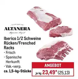 METRO ALTANERA Iberico 1/2 Schweine Rücken/Frenched Racks Angebot