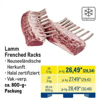 METRO Lamm Frenched Racks Angebot