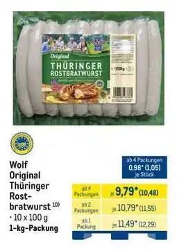 METRO Wolf Original Thüringer Rostbratwurst Angebot