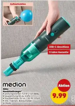 PENNY medion Akku-Handstaubsauger Angebot